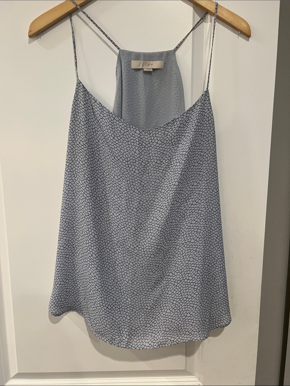 LOFT Light Blue Printed Spaghetti Strap Cami